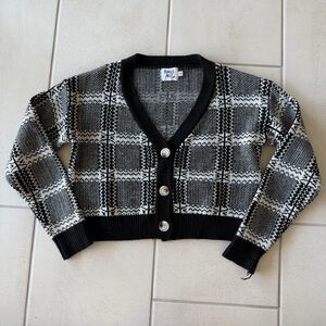 Princess Polly Monochrome Checkered Cardigan